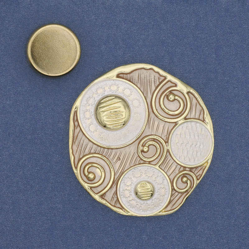 Magnetic Brooch Accent Gold-tone Enamel 45mm+