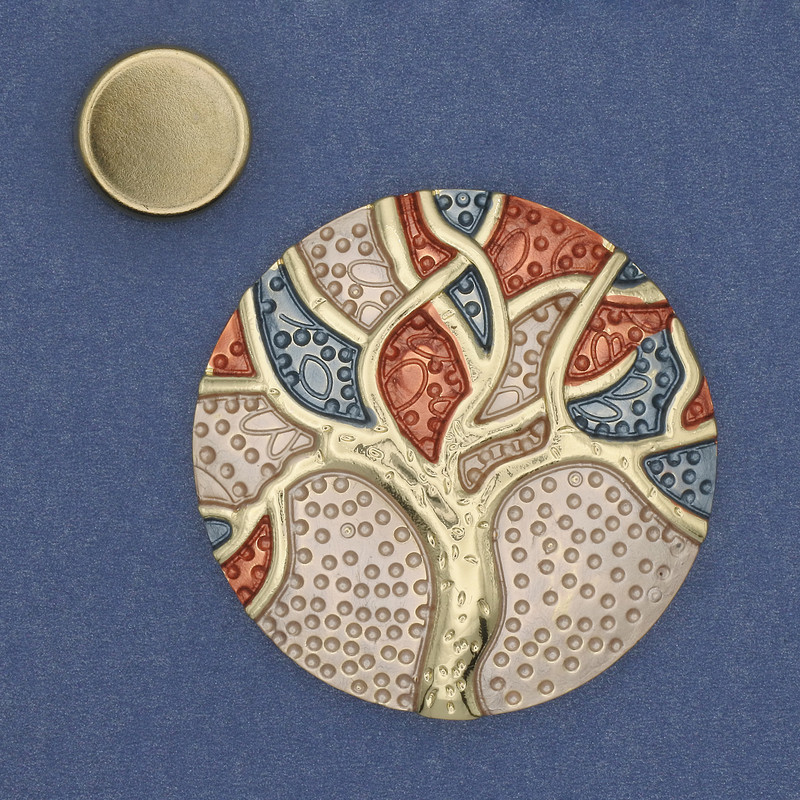 Magnetic Brooch Accent enamelled gold-tone metal 50mm+