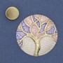 Magnetic Brooch Accent, enamelled gold-toned metal 50mm+