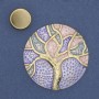 Magnetic brooch Accent enamelled gold-tone metal 50mm+