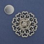 Ribbon on magnet flower silver metal 42mm+