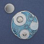 Magnetic Brooch Accent Silver Enamel Metal 48mm+