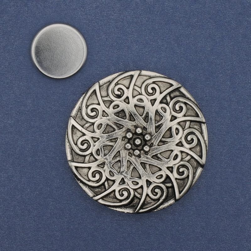 Magnetic Brooch Accent Silver Metal 41mm+