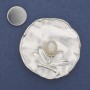 Magnetic brooch Accent with enamel and pearl, silver-toned metal 47mm+