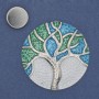 Magnetic Brooch Accent with Silver Enamel Metal 48mm+