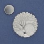 Magnetic Brooch Accent Silver Finish Enamel 40mm+