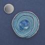 Magnetic Brooch Accent - Silver Enamel on Silver Metal 41mm+