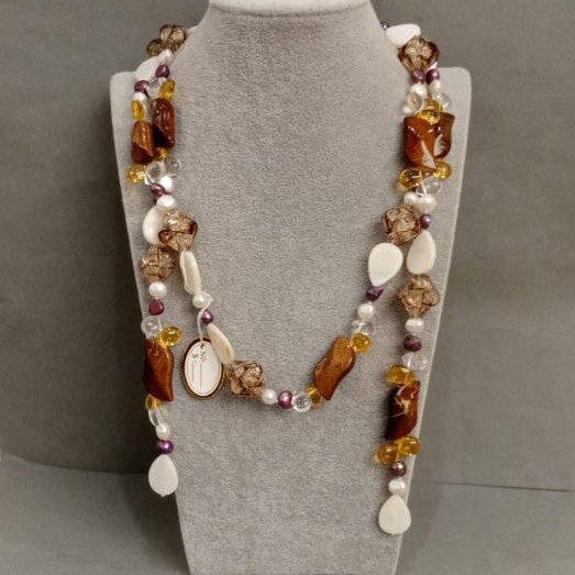 Transformer necklace-belt Assortment of stones, length 110cm+