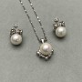 Majorca Pearl Pendant and Stud Earrings Set on 40cm+ Chain