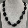 Long Necklace Agate Czech Crystal, length 110cm+