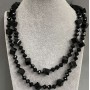 Long Agate and Czech Crystal Necklace, 112 cm+