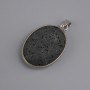 Lava Stone Oval Pendant in a Bezel, 26×20mm approx, 35cm chain