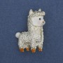 Brooch 'Llama' enamelled gold-tone metal 33×24mm+