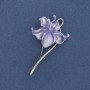 Brooch Pendant Flower Enamel Silver-tone Metal 56x30mm+