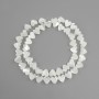 Mother-of-Pearl Heart Beads, 8mm diameter, 39cm length, on thread