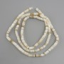 Mother-of-P pearl Rondelle Beads, diameter 4x1-1.5mm, length 62cm on thread