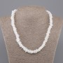 Unprocessed mother-of-pearl flake necklace, Skarfka shell, diameter 8-12×1, 5-2mm+-, length 45cm+- with clasp