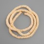 Unprocessed mother-of-pearl Skalarka rondelle beads, 6x1.5-2mm diameter, 60cm +/- length on thread