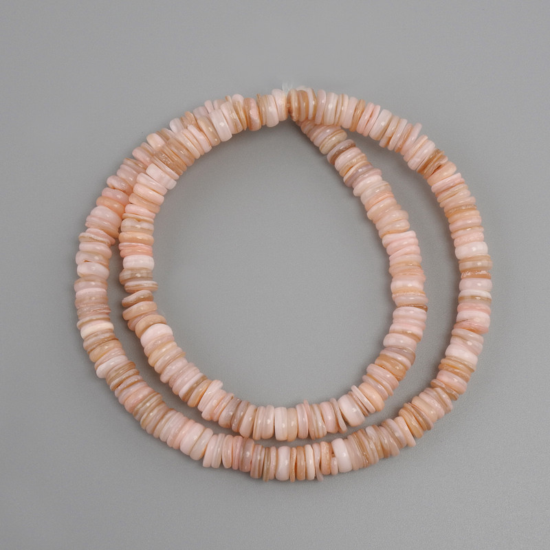 Mother-of-Pearl Scarpa Scarpa rondelle beads, diameter 6.5×1.5–2mm, approx 38cm thread length