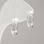 Earring posts with silver metal 18x3mm - pair