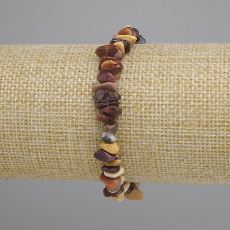 Jasper Mushite (Mookaite) Pebble Bracelet, 6-10×2-5mm chips, length 18cm, elastic