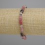 Rhodonite Bead Bracelet, faceted, diameter 7-13×6-7, 5mm+-, length 18cm +- stretch