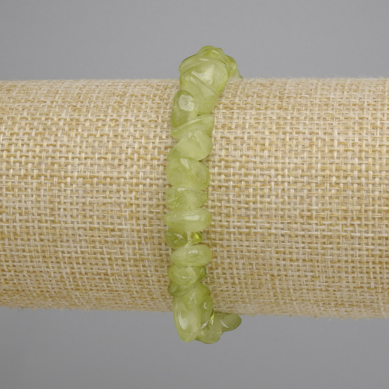 Chrysoprase bead bracelet, micro-chip, diameter 6-11×2-6mm+-, length 18cm +- stretch