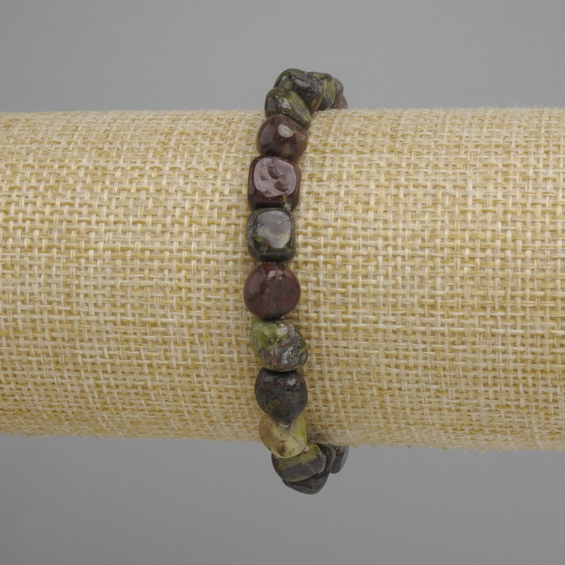 Jasper Bead Bracelet Dragon's Blood Jasper tumbled, diameter 6-8, 5×7-7, 5mm+-, length 18cm +-, stretch