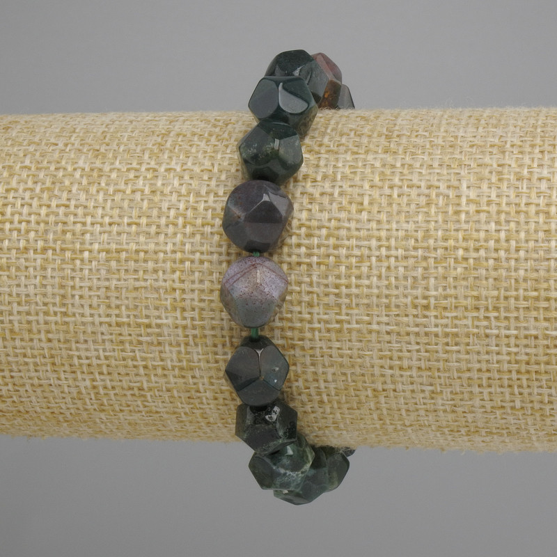Jasper Bead Multisided Bracelet, diameter 10x9mm ±, length 18cm ±, stretch