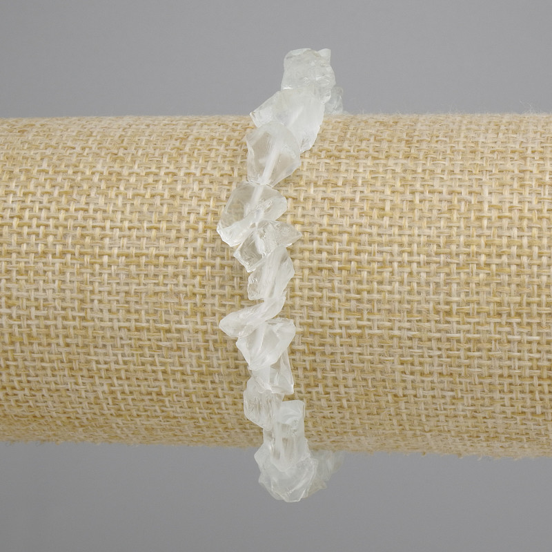 Bracelet Tonalised Quartz Unpolished Stone, diameter 8-12×8-10mm +-, length 18cm +- stretch