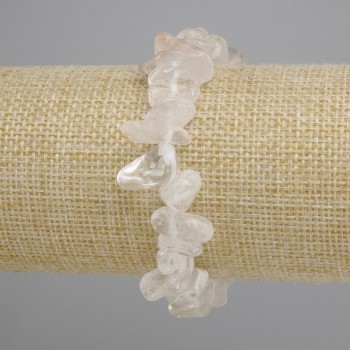 Bracelet Mountain Crystal faceted, diameter 10-16×5-9mm +-, length 18cm +-/-, stretch