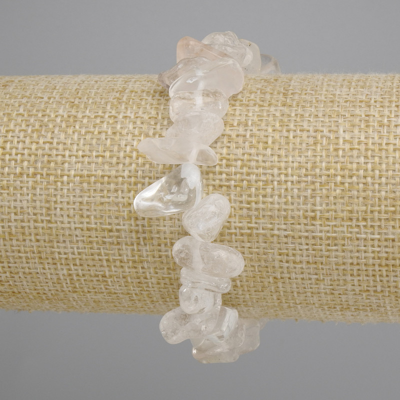 Bracelet Mountain Crystal faceted, diameter 10-16×5-9mm +-, length 18cm +-/-, stretch