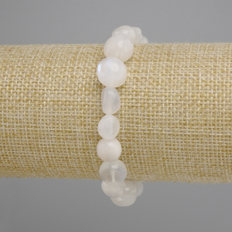 Adularia Bead Bracelet, faceted, diameter 7-9, 5×7, 5-9mm±, length 18cm ± stretch
