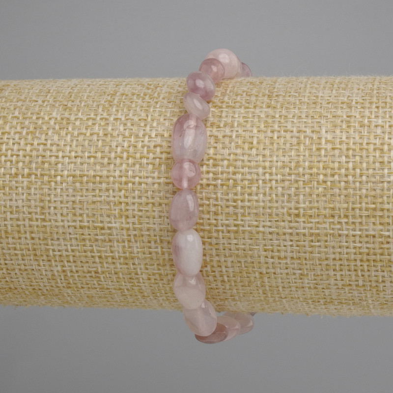 Strawberry Quartz Faceted Bead Bracelet, diameter 6-10, 5x6-7, 5mm+-, length 18cm+- stretch
