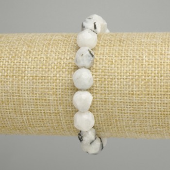 Adularia Bracelet Multifarious facets, 10x9mm, diameter 18cm stretch