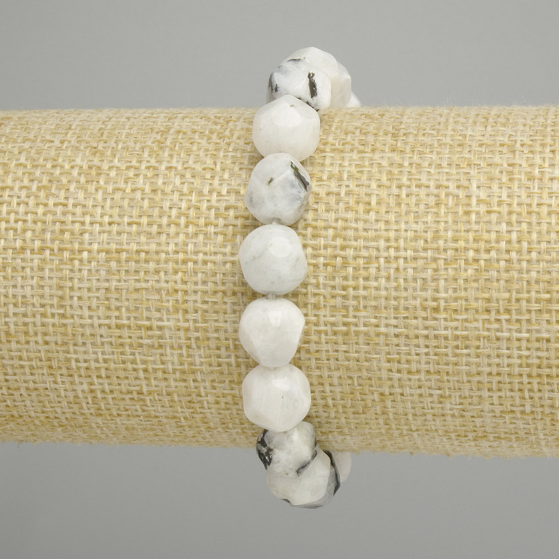 Adularia Bracelet Multifarious facets, 10x9mm, diameter 18cm stretch