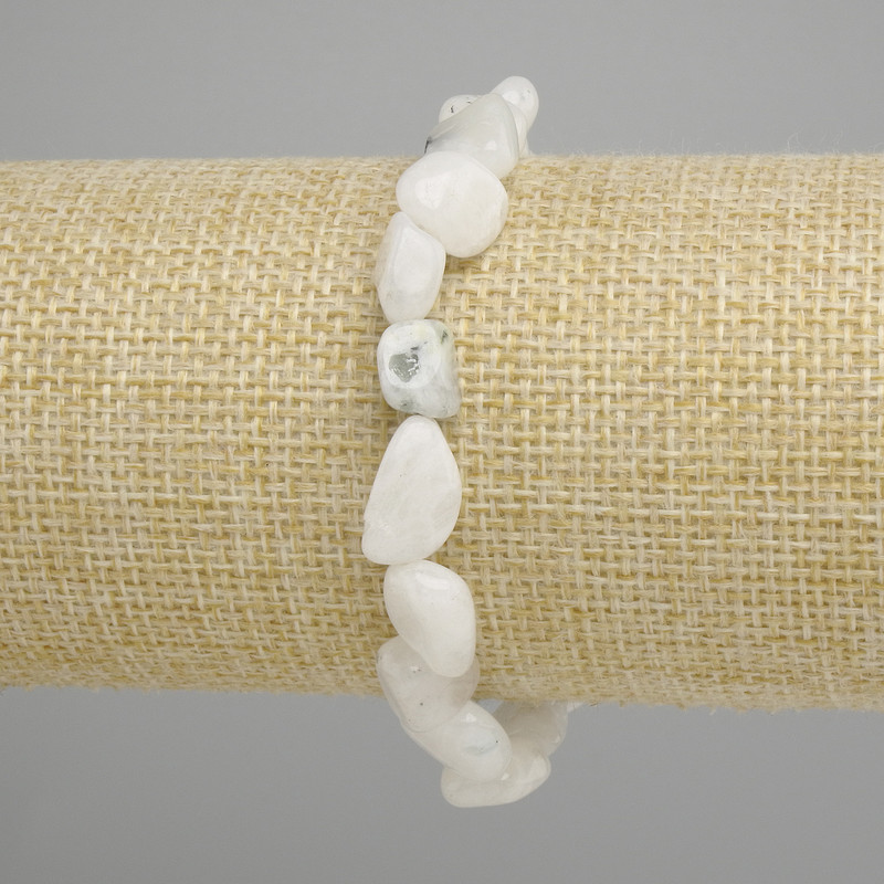 Adularite Bead Bracelet, faceted, 10-12×10-11 mm, +-, length 18 cm +- stretch