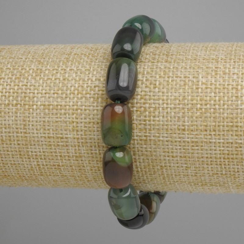 Bracelet Brazilian Agate Barillo, diameter 15x11mm, length 18cm, elastic