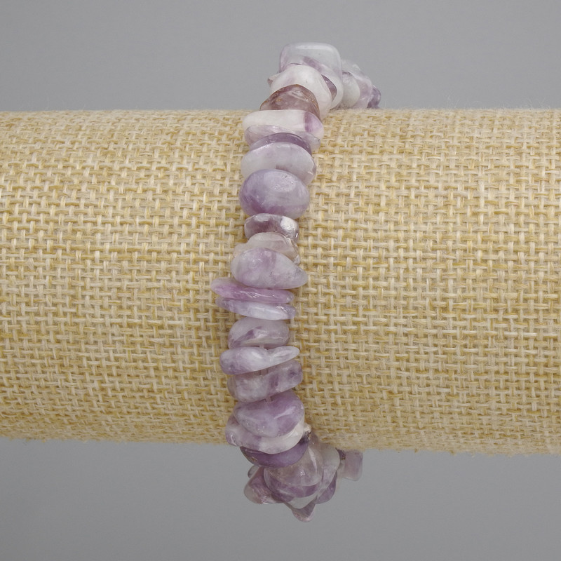 Bracelet Lepidolite chip, diameter 10-14×3-5mm, length 18cm, stretch