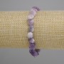 Lepidolite Beads Faceted Stretch Bracelet, 8.5-9×8-9mm, diameter 8.0mm, length 18cm stretch