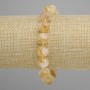 Bracelet Citrine Faceted Diamond Rhombus, diameter 9x9mm±, seed beads 3mm±, length 18cm±, stretch