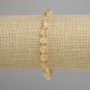 Bracelet Faceted Citrine Cubes, 5x5mm diameter ± 3mm seed beads ±, length 18cm ±, stretch
