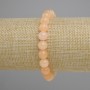 Bracelet Citrine Pressed Bead Smooth Sphere, diameter 8mm, length 18cm, stretch