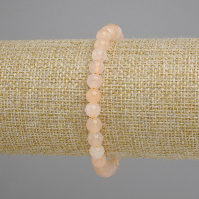 Bracelet Citrine pressed smooth beads, diameter 6mm±, length 18cm ± stretch
