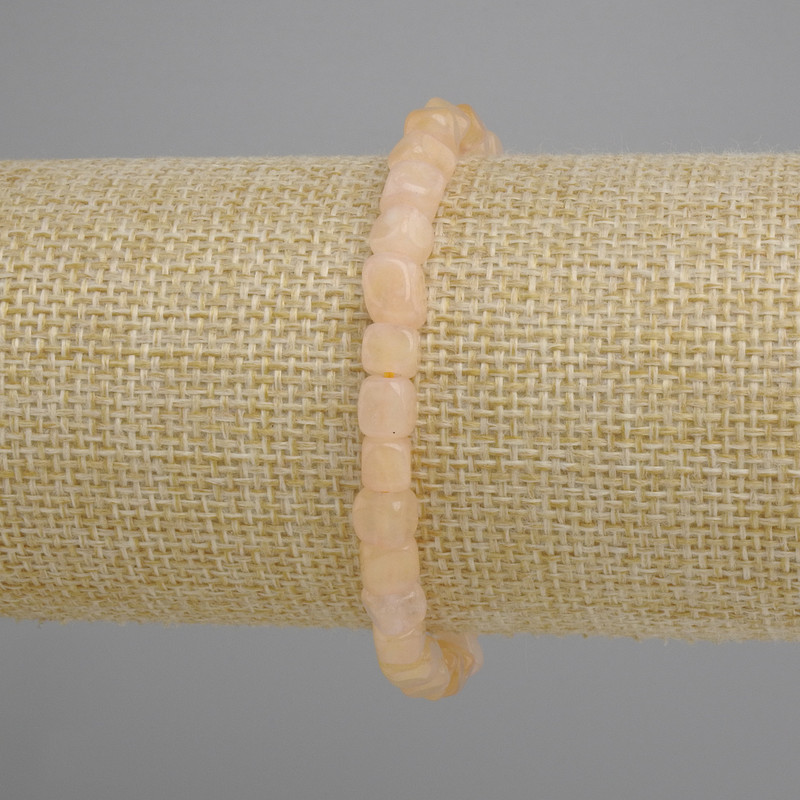 Citrine Bracelet pressed cube beads, diameter 5–6mm, length 18cm with stretch