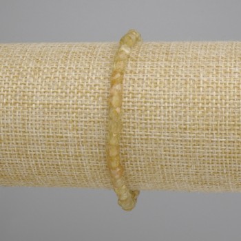 Bracelet Citrine faceted cube, diameter 4x4mm, length 18cm, stretchy