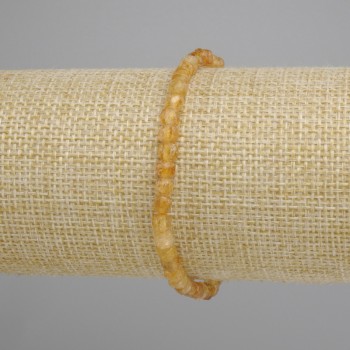 Bracelet Citrine faceted cube, 4×4 mm cubes, stretchy 18 cm