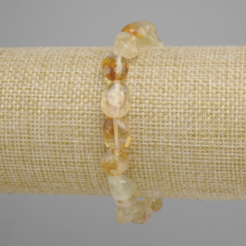 Bracelet Citrine tumbled, diameter 9-12x8-9mm+-, length 18cm +-, stretchy