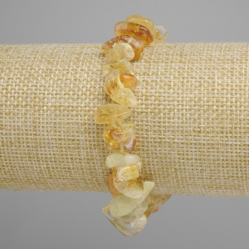 Citrine Chip Bracelet, diameter 8-21×3-8mm±, length 18cm±, stretch