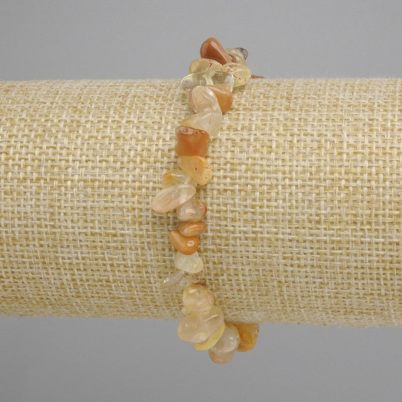 Bracelet Citrine碎 chips, diameter 7-12×3-6mm+-, length 18cm +- stretch